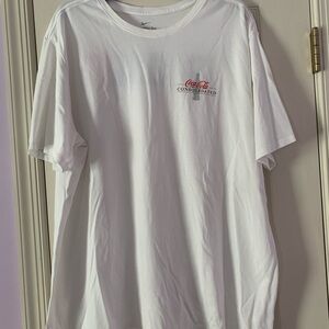 Nike White Short Sleeve Tee with Small Red Logo